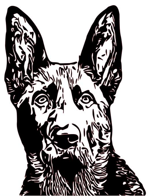 German Shepherd Portrait Decal