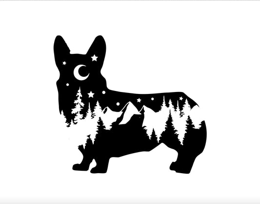 Adventure Corgi decal, Corgi nature bumper sticker, dog mom, dog sticker, permanent decal/bumper sticker, Corgi decal, PNW