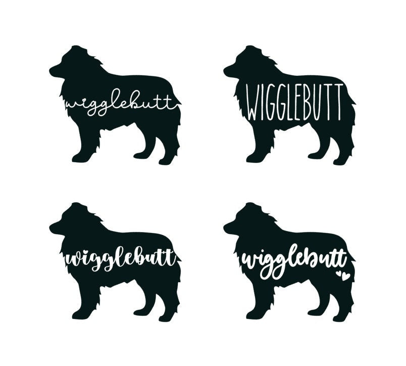 Wigglebutt Aussie decal, Aussie Shepherd bumper sticker, dog mom, dog sticker, permanent decal/bumper sticker, Australian shepherd decal