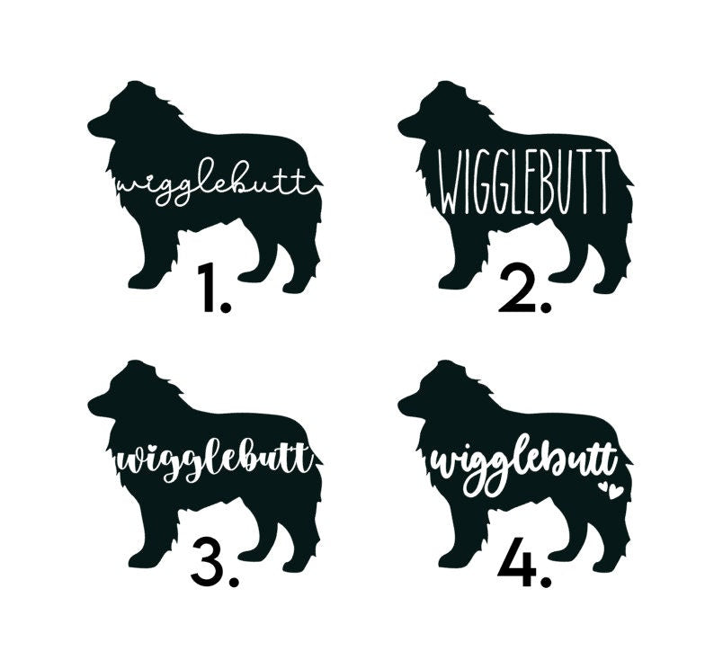 Wigglebutt Aussie decal, Aussie Shepherd bumper sticker, dog mom, dog sticker, permanent decal/bumper sticker, Australian shepherd decal