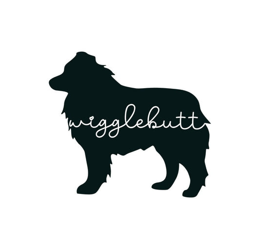 Wigglebutt Aussie decal, Aussie Shepherd bumper sticker, dog mom, dog sticker, permanent decal/bumper sticker, Australian shepherd decal