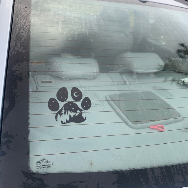 Adventure Dog decal, PNW Paw Print nature bumper sticker, dog mom, dog sticker, permanent decal/bumper sticker, nature decal, PNW