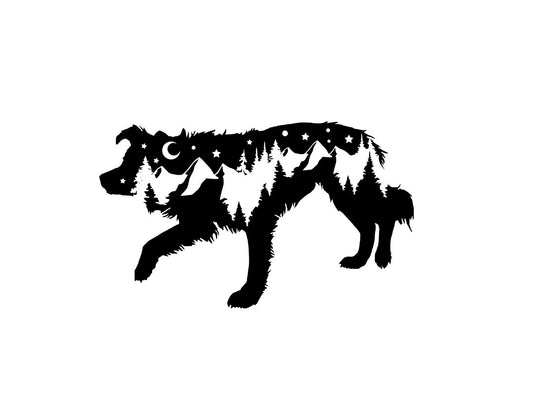 Adventure Border Collie decal, Collie nature bumper sticker, dog sticker, permanent decal/bumper sticker, Border Collie decal, PNW