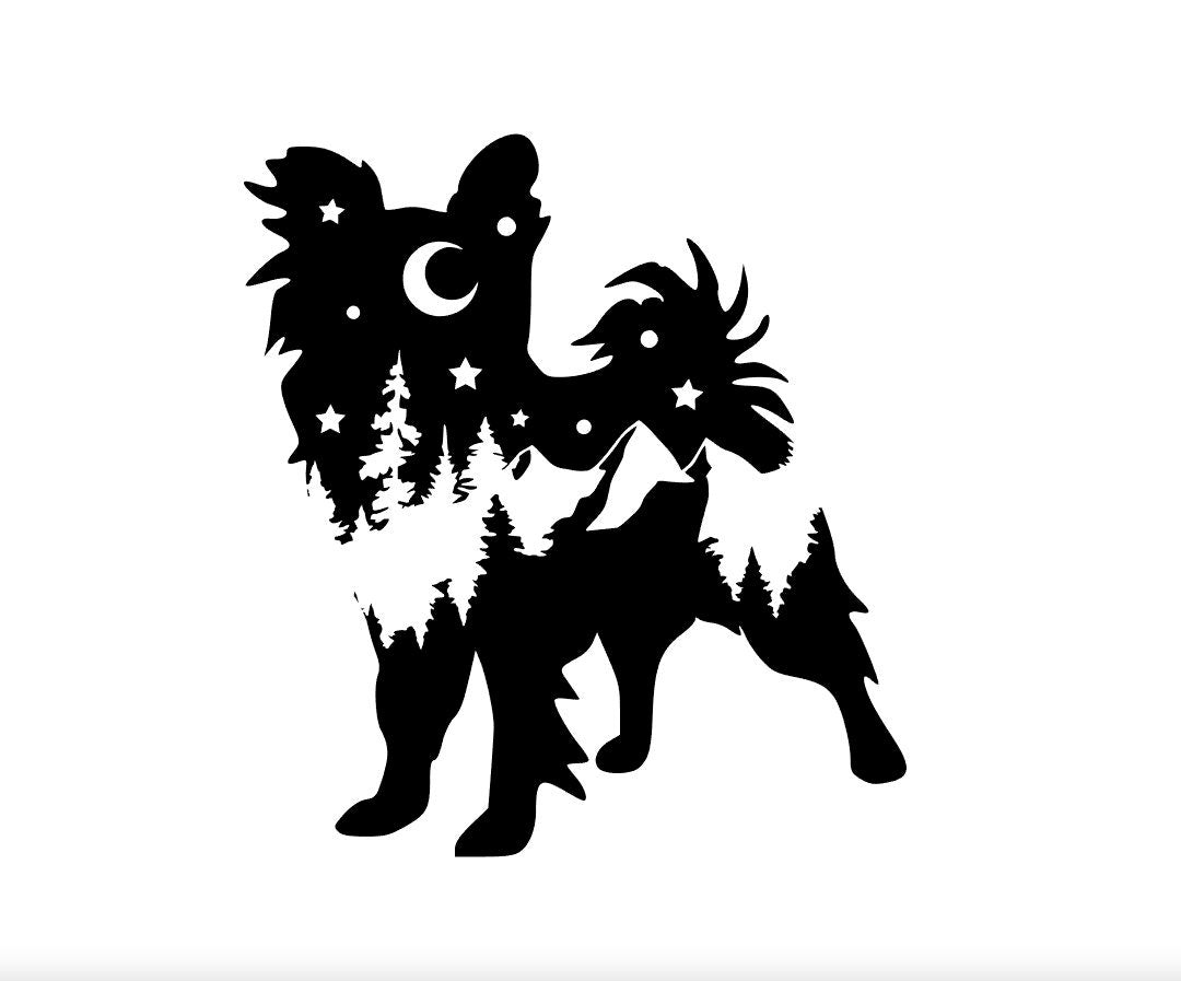 Adventure Papillon decal, Papillon nature bumper sticker, Papillon dog sticker, decal/bumper sticker, Papillon decal, PNW