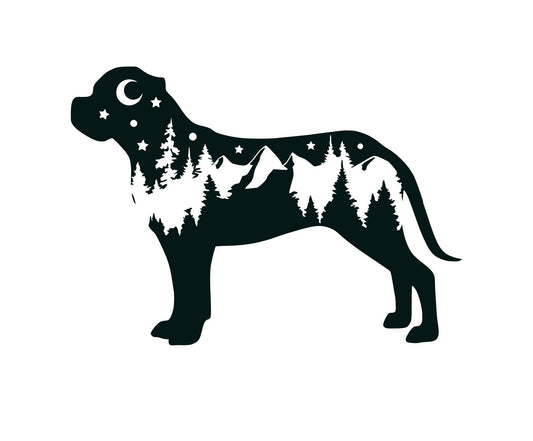 Adventure Cane Corso natural ears, Italian Bull Mastiff Dog nature bumper sticker, dog mom, dog sticker, Cane Corso decal, PNW, Bull Mastiff