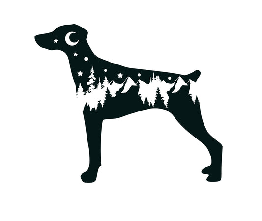 Adventure Doberman, Natural Doberman Dog nature bumper sticker, dog mom, dog sticker, Dobbie decal, PNW, Dobbie dog