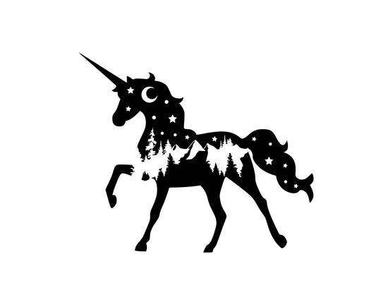 Adventure unicorn decal, unicorn nature bumper sticker, nature decal, magical unicorn decal